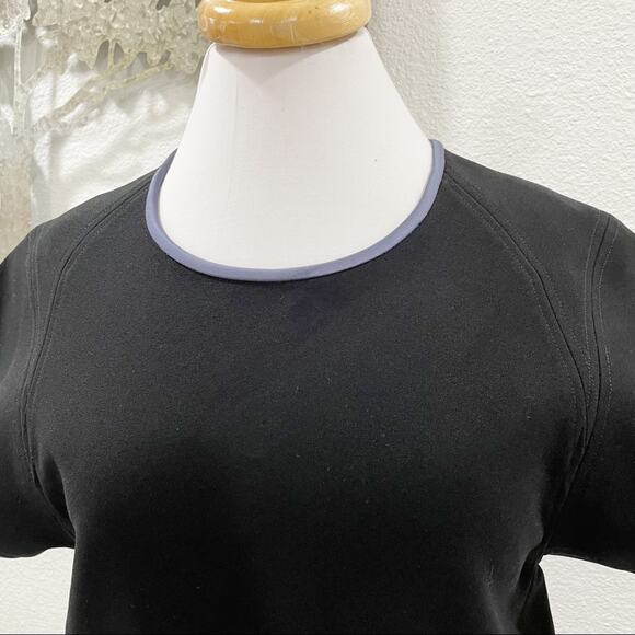 Wilfred Boxy Structured Top Snap Waist Blouse Black Blue XS - Picture 2 of 8